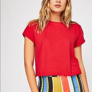 Free People We The Free The Perfect Tee in Red (XS)